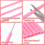 JANYUN 30 Pcs Heart Shaped Pink Plastic Straws, Reusable Valentines Heart Drinking Straws for Party Favors, Birthday, Bridal Shower, Wedding