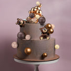 108 Pcs Balls Cake Topper DIY Cupcake Insert Foam Balloons for Cake Baking Wedding Anniversary Birthday Decoration(Brown Series,Multi Sizes)
