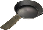 Hide & Drink, Hot Handle, Cast Iron Protector, Panhandle Potholder, Double Layered, Double Stitched, Slides On/Off Easily onto Metal Skillet Grips, Full Grain Leather, Handmade, Dark Jade