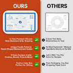Baking Mats Silicone for Baking Sheet, non Stikc Pastry Mat for Dough Rolling, Silicone Macaron Baking Sheet for Cookie, Pizza, Surdough, Pastry,Dough Rolling out, Non Stik and 480°F Oven Safe