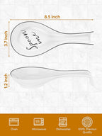 NJCharms Ceramic Spoon Rest for Stove Top, Porcelain Spoon Holder, Large Utensil Rest for Kitchen Counter, Spoon Rest for Spoon, Ladle, Spatula, Modern Farmhouse Kitchen Decor, 1 Pcs