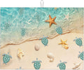 Sea Turtles Beach Dish Drying Mat for Kitchen Counter Cute Drying Pad 18x24 Inch Teal Nautical Decor Absorbent Reversible Dish Drainer Rack Mats