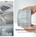 Ice Cube Trays Set of 3, Easy Release 15 Flexible Silicone Ice Cube Molds with Removable Lid Reusable Freezer Ice Trays Stackable for Whiskey, Baby Food, Green+Blue+Grey