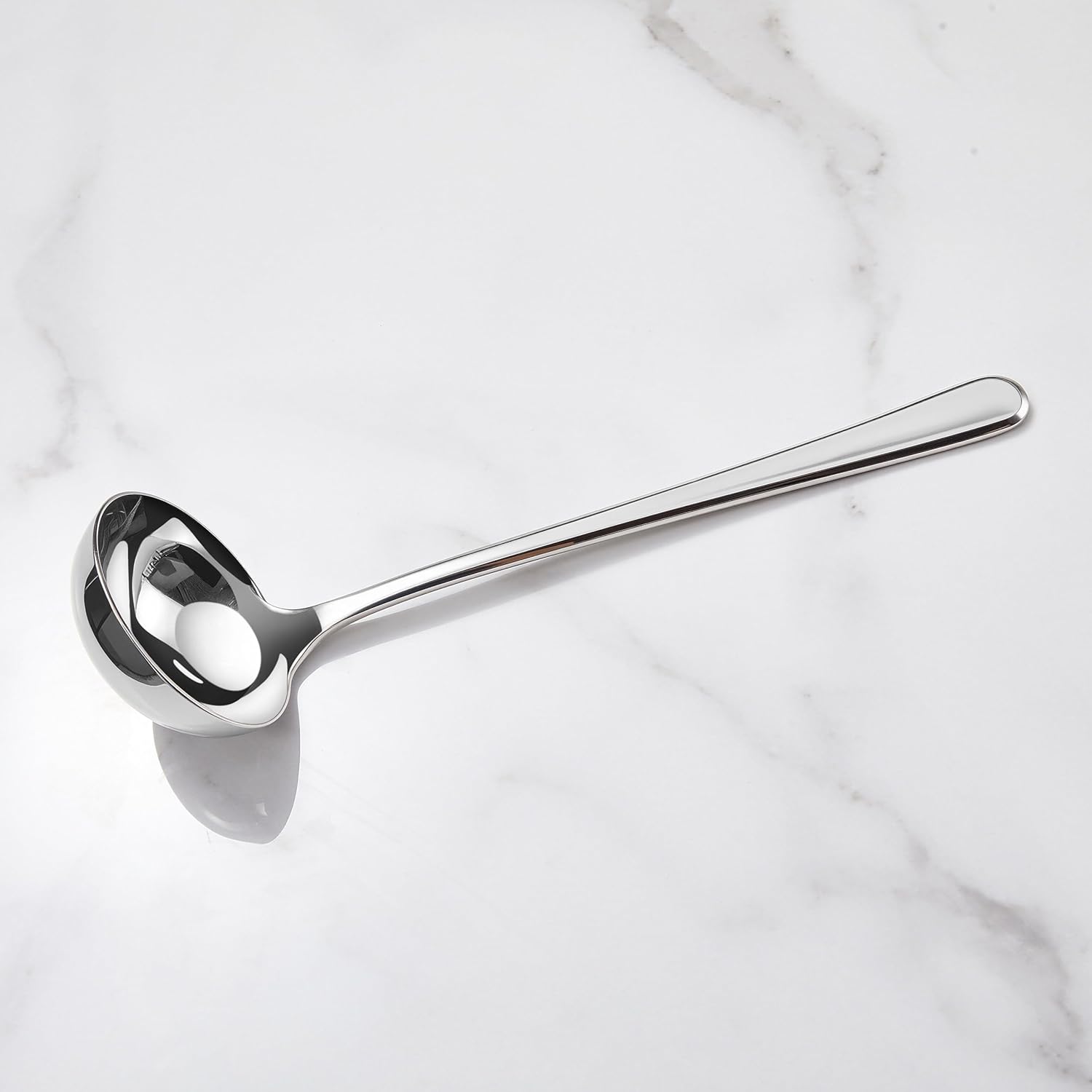 KEAWELL Premium 11" Verona Ladle, 18/10 Stainless Steel, Heavy-Duty with Deep Bowl, High-Polished Finish, Ergonomic Handle for Smooth Pouring, Dishwasher Safe (1, 11" Soup Ladle)