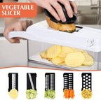 KEOUKE Vegetable Chopper Mandoline Slicer Pro - 16 in 1 Interchangeable Blades Food Chopper with Container, Hand Guard & Drainer, Veggie Dicer Spiralizer Kitchen Gadget for Onion, Cucumber, Fruit