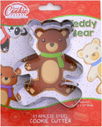 Teddy Bear Cookie Cutter – Sharp & Secure Stainless Steel Cooking Utensils – A Fun Fit for Sandwiches, Pancakes & Fruits – Dishwasher-Safe Bakery Supplies by Sweet Cookie Crumbs (4.0” T x 3.1” W)