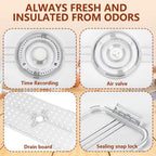 DuraBox Bread Keeper - Large Airtight Container for Homemade Bread - White Plastic Box