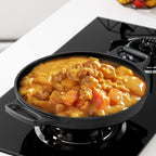 S·KITCHN Cast Aluminum Griddle Pan for Stovetop with Lid - Lighter than Cast Iron Skillet,Round Frying Pans Nonstick Grill Pan Dishwasher & Oven Safe,12IN