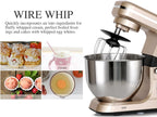 Stand Mixer,5.3-Qt & 500W & 6+P Speed MK36 Tilt-Head Kitchen Electric Food Mixers Home Baking Dough Machine with Accessories (Champagne)