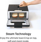 BALMUDA The Toaster | Steam Oven Toaster | 5 Cooking Modes: Sandwich Bread, Artisan Bread, Pizza & Pastry, Oven | Precise Heat Control | Steam Technology | Baking Pan | US Version | Gray