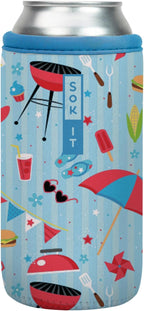 Sok It CanSok Sleeve for Beer & Soda Insulated Neoprene Cover (Grill N' Chill, 16oz Can Sleeve)