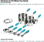 Measuring Cups : U-Taste 18/8 Stainless Steel Measuring Cups and Spoons Set of 10 Piece, Upgraded Thickness Handle (Teal)