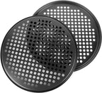 6PCS Pizza Pan with Holes 12 inch Round Pizza Pan Set Nonstick Pizza Baking Pan Carbon Steel Pizza Tray Black Pizza Crisper Pan for Home Baking Kitchen