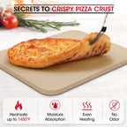 Unicook 15 x 12 Inch Pizza Stone for Oven and Grill, Cordierite Rectangular Baking Stone, Thermal Shock Resistant, Ideal for Baking Crispy Pizzas, Bread and Cookies