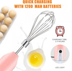 Electric Egg Beater Whisk, USB Charging Mixer, Three-Speed Adjustment, Suitable for Whisking Eggs, Cream, Sauce, Jam Supplements and More, Pink