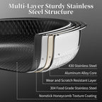 Nonstick Titanium Ceramics Stainless Steel Frying Pan Set, 6 Pieces Nonstick Honeycomb Stainless Steel Frying Pan Set, Non Stick Egg Omelet Cooking Pan Set, Induction Compatible, PFAS Free