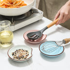 Selamica Ceramic Spoon Rest for Stove Top, 4.6 Inch Cooking Spoon Holder for Kitchen Counter, Stackable Utensil Rest Holder for Spatula Ladles Tong Coffee Spoon, Set of 4, Gradient Color