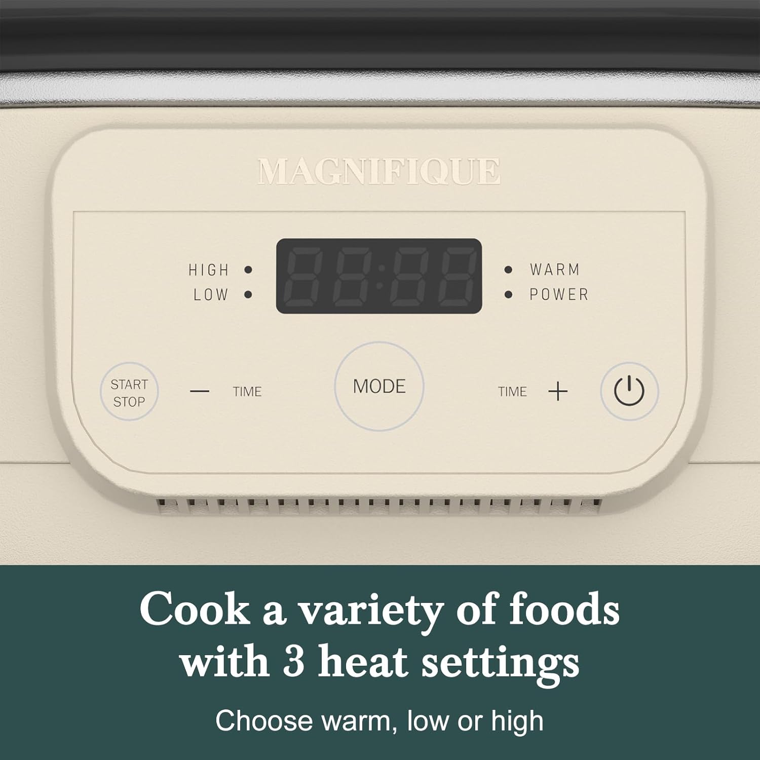 MAGNIFIQUE 6 Quart Programmable Slow Cooker Removable Healthy Nonstick Pot - Small Kitchen Appliance for Family Dinners - Serves 6+ People - Heat Settings: Keep Warm Oatmeal