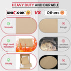 Unicook Pizza Stone for Oven and BBQ Grill, 12 x 11 Inch Rectangular Oven Grill Pizza Stone, Cordierite Baking Pan for Crispy Crusts, Thermal Shock Resistant, Including Dough Scraper