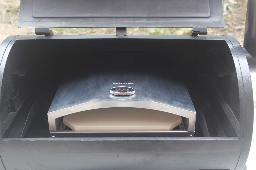 Red Stag Pellet Grill Pizza Oven Attachment Stainless Steel Outdoor Pizza Oven with Pizza Stone Kit Accessory Set for Traeger/Pit Boss/Camp Chef/Embers Wood Pellet Smoker Grills