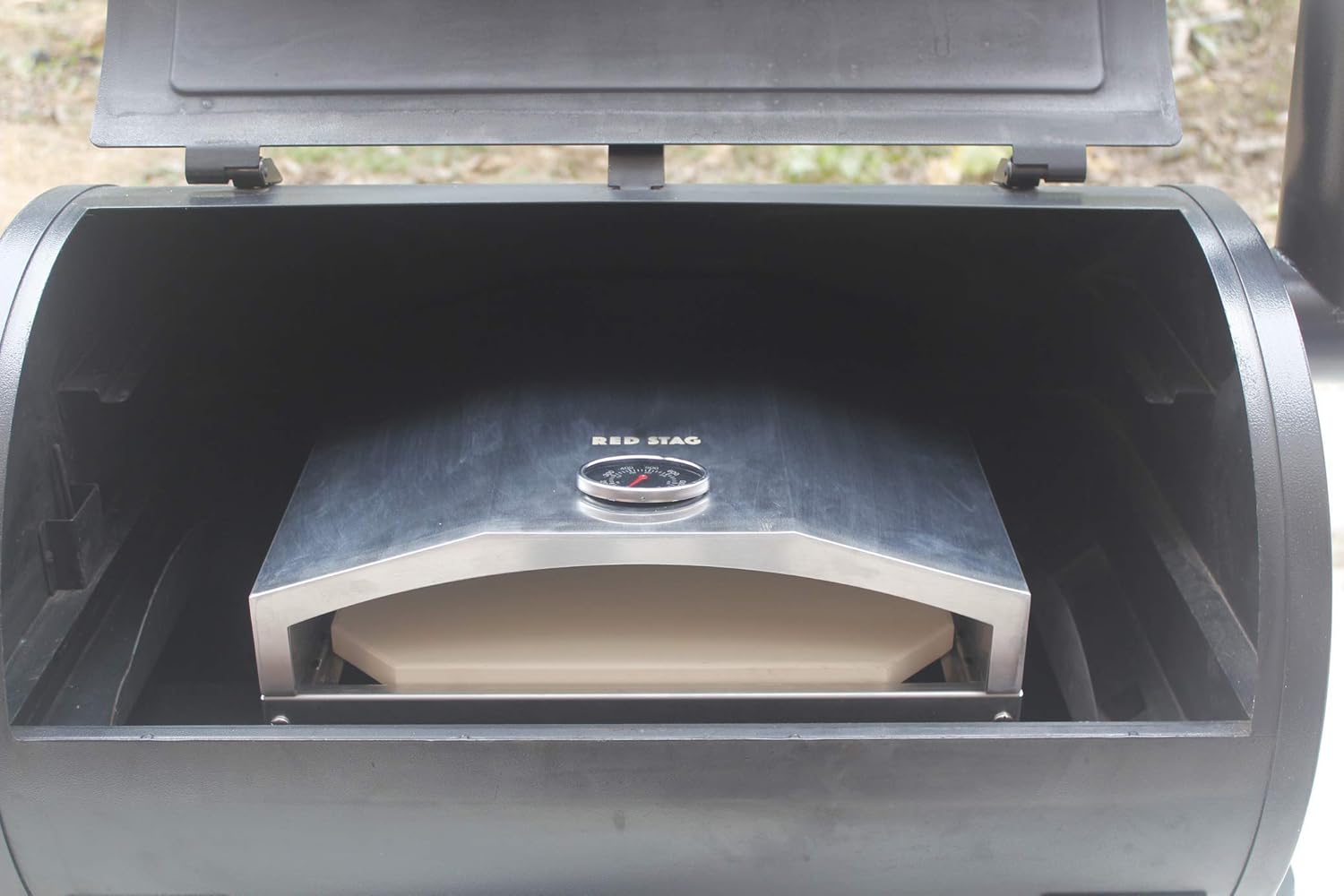 Red Stag Pellet Grill Pizza Oven Attachment Stainless Steel Outdoor Pizza Oven with Pizza Stone Kit Accessory Set for Traeger/Pit Boss/Camp Chef/Embers Wood Pellet Smoker Grills