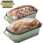 Bread Pan Cast Iron Loaf Pan with Lid 9x5 Inch Bread Loaf Pan for Baking Bread Enameled Cast Iron Sourdough Bread Pan