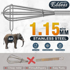 Small Whisk Stainless Steel, Mini wire whisk 3 Pieces, 5in, 6in & 7in Tiny Whisks Perfect for Whisking, Beating, Mixing Sauces & Blending Ingredients.