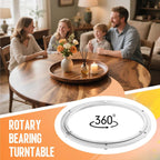 Pisman Aluminium Alloy Turntable Bearing, Heavy Duty Lazy Susan Rotating Bearing Turntable,Smooth Swivel Plate Hardware for Round Dining Table,DIY. Silent Rotating Base Only(16inch)