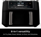 Ninja R-AD300CO Foodi 6-in-1 10-qt. XL 2-Basket Air Fryer with DualZone Technology, Black - Certified Refurbished