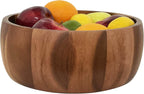 Woodard & Charles Acaica Wood 12" x 5" Serving Bowl Set with Serving Hands, 3 Piece Set ★★PACK OF 4★★