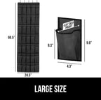 GORILLA GRIP Over the Door Shoe Organizer, 35 Large Breathable Mesh Pockets, Space Saving Hanging Storage Holder, 5 Hook Closet Rack Hanger, Hangs on Closets for Shoes, Accessories 68.5H x 24.5W Black