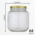 kitchentoolz Half Gallon Mason Jar Wide Mouth with Airtight Metal Lid - Safe for Fermenting, Pickling, Sourdough & Kombucha - Glass 64 oz Mason Jar - Made in USA - BPA Free