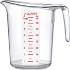 Amazing Abby - Melissa - 64-Ounce Plastic Measuring Pitcher (1-Pack), 8-Cup (2-Quart) Food-Grade Measuring Jug, Unbreakable, Stackable, Dishwasher-Safe, Great for Oil, Vinegar, Flour, and More