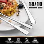 KINGSTONE Silverware Set, 30-Piece Flatware Set for 6, 18/10 Stainless Steel Cutlery Set, Mirror Polished Eating Utensils Set, Dishwasher Safe