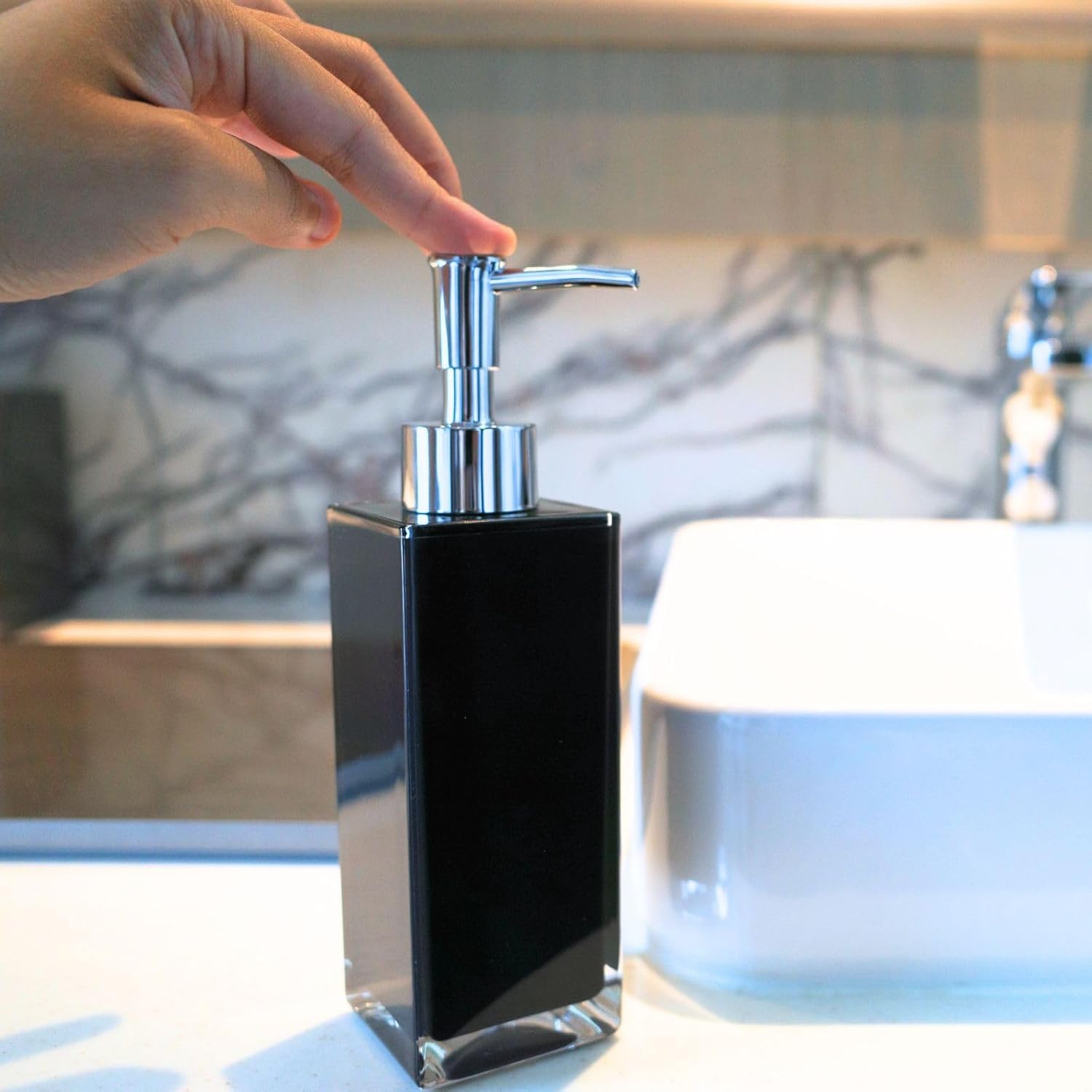 Premium Black Soap Dispenser for Bathroom and Kitchen, Refillable Hand Soap Dispenser, Dish Soap Pump Bottle - 2 Pack