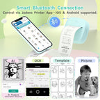 JD-23 Sticker Printer, Mini Portable Thermal Printer Print Pod, Inkless Bluetooth Label Maker Machine for DIY Crafts, Journaling, Office & Home Use, Includes 2 Rolls Sticker Paper