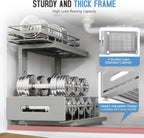 1 Pack Under Sink Organizer Upgrade to Professional Rails,2-Tier Dual Pull Out Cabinet Storage,Height Adjustable Slide Out Drawers for Bathroom Kitchen,Under Sink Shelf-Gun Gray