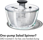 OXO Good Grips Glass Salad Spinner - Large 6.22-Qt Lettuce & Fruit Washer, Borosilicate Glass Bowl, BPA-Free, Easy Pump