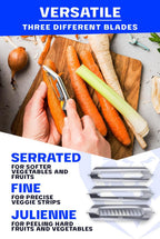 DALSTRONG Razor VX - I Straight Peeler - High Carbon Stainless Steel - Non Slip G10 Handle - Fine, Serrated & Julienne Blades Set - Premium Vegetable, Fruit, Potato Peeler for Kitchen