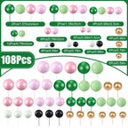 108 Pcs Balls Cake Topper DIY Cupcake Insert Foam Balloons for Cake Baking Wedding Anniversary Birthday Decoration(Vivid Color,Multi Sizes)