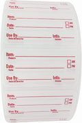 2x1 Dissolvable Food Labels, 250 Label Stickers, Bottle Labels for Storage Bins, Sticker Labels for Food containers, (250, Red)