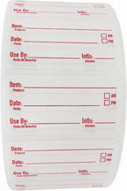 2x1 Dissolvable Food Labels, 250 Label Stickers, Bottle Labels for Storage Bins, Sticker Labels for Food containers, (250, Red)