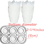 500 pcs Large size White Tulip Baking Cups 2-1/4"(Base diameter) x 4"(Wall height) Greaseproof paper baking cupcake Muffin liners
