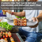 Thenshop 8 Pieces 8 Inch Pizza Pans Bulk Stainless Steel Sets Round Bakeware Pizza Trays for Oven Kitchen Baking Home Restaurant Picnics Holiday Activities Safe Sturdy Reusable Easy Clean(Silver)