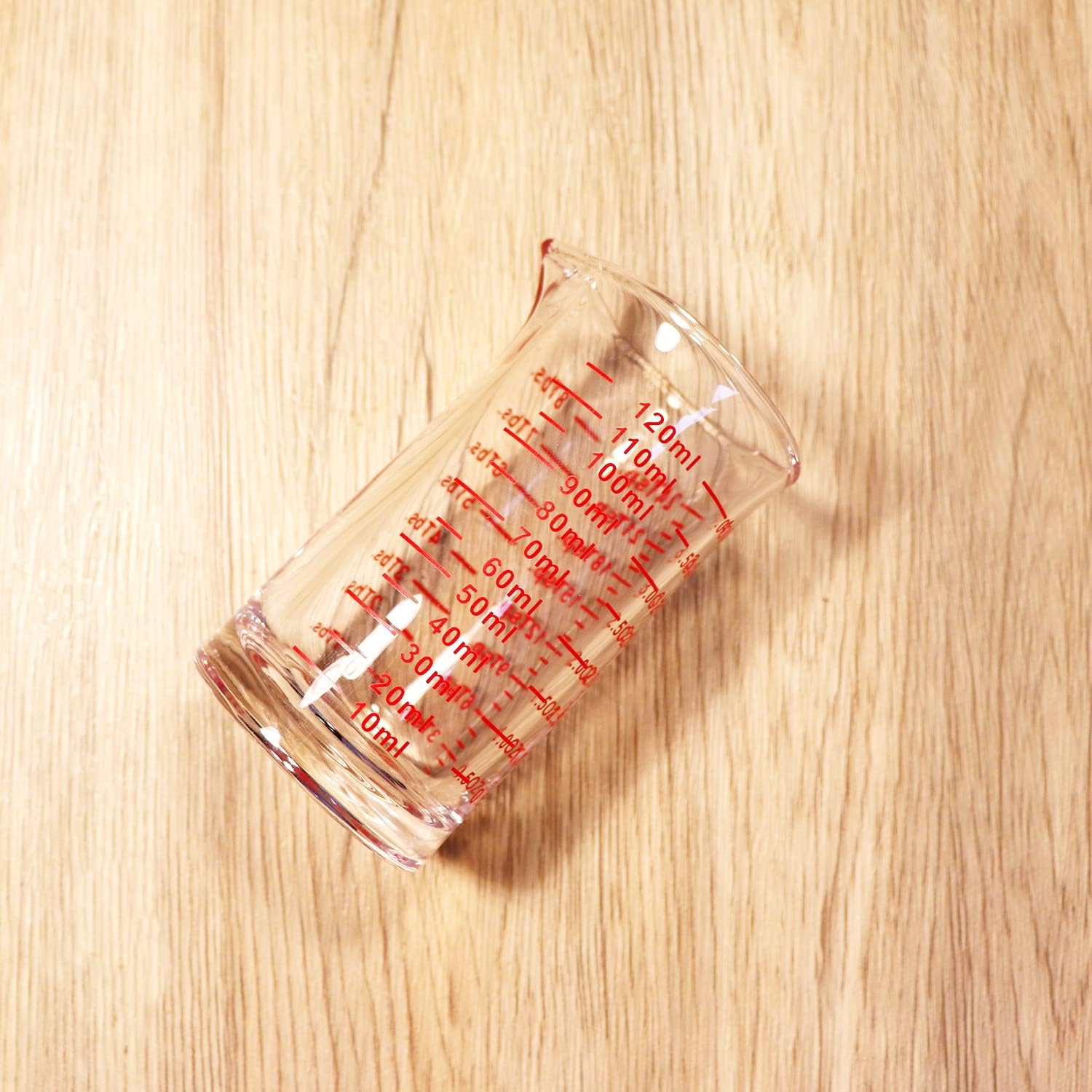 Ackers 4 Oz Glass Measuring Cup,Borosilicate Shot Glass with V-Shaped Spout(Pack of 2)