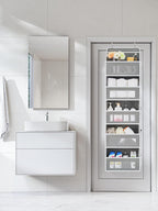 JARLINK Over The Door Organizer Storage, 5 Shelf Hanging Door Organizer with 5 Large Capacity Pockets, Anti Tilt 44 lb Load Behind Door Storage for Bedroom, Bathroom, Pantry, Nursery, (Grey)