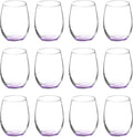 DISCOUNT PROMOS Stemless Wine Glasses by ARC 5.5 oz. Set of 12, Bulk Pack - Perfect for Hotel, Bar, Restaurant or Lounge - Purple