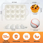 2Pack Mini Muffin Pan For Baking With Metal Reinforced Frame, 12 Cup Silicone Nonstick Cupcake Pan, BPA Free Silicone Mini Muffin Pan, Cupcake Baking Pan Molds for Oven
