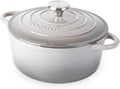 Cast Iron Dutch Oven with Lid – Non-Stick Ovenproof Enamelled Casserole Pot – Sturdy Dutch Oven Cookware – Grey, 3.1-Quart, 22cm – by Nuovva