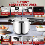 4 Quart Stainless Steel Pressure Cooker, Deeluban All Stovetops Induction Compatible Thickened Pressure Cooker with Spring Valve Safeguard Devices for Home and Commercial Use